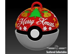 Christmas Poke Ball Ornament