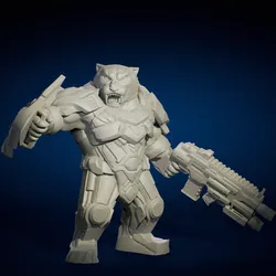 Characters & Creatures STL indir - Tijger van Future Animals - Undefeated minis