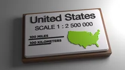 USA Map Legend 100% XY scale (1:2500000) - for single color maps