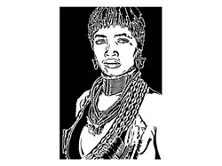 African girl stencil