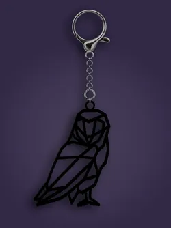 Geometric Standing Owl Keychain