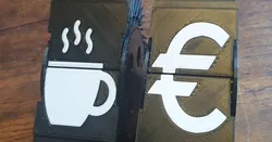 Coffee & Euro flap and Repaired flap 36 for Split-Flap Display by David Kingsman