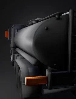 Create a game ready 3D model of an industrial oil tanker truck semi r