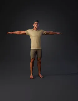 Create a model of a dark haired fit male with gray short curly so sho