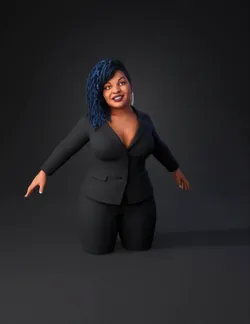 portrait of a woman with blue and black curly hair hoop earring blur