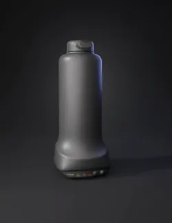 smart bottle with lid and base controls dark gray body with black bas