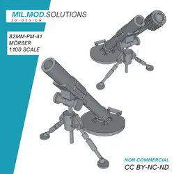 Vehicles & Machinery STL تنزيل - 82mm-PM-41 Mörser WW2 - Mil Mod Solutions