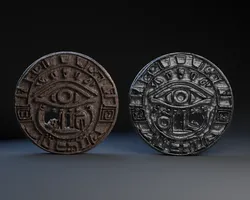 Ancient Coin with All Seeing Eye