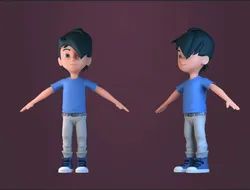 Animated characters students passersby Little Boys cartoon boys