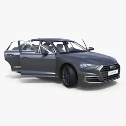 Audi A8 Sedan Gray Rigged for Cinema 4D 3D model