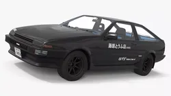 Black Toyota AE86 Trueno 3D model