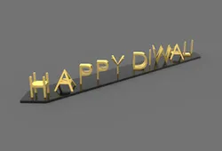 Create 3D Illusion HAPPY DIWALI Design In solidworks- By MD RASHID
