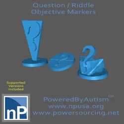 Objective Tokens - Questions Riddle Markers Free 3D Print Model in Game Accessories 396901