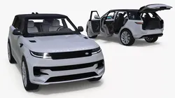 Range Rover Sport SUV Light Grey Rigged for Maya 3D model