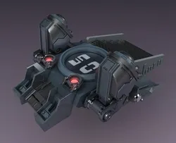 Sci-fi strobe capsule cabin deck console elevator shaft future