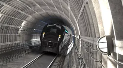 Subway Transport Tunnel with Internal Train 3D model
