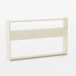 Table in the gap behind the wooden sofa