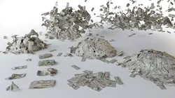 USD Money Piles Stacks and Explosions Pack 3D model