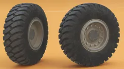 Worn Industrial Loader Wheel 3D model