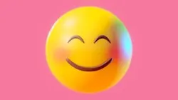 Blushing Smile Yellow Ball Emoji or Smiley