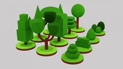cartoon tree isometric