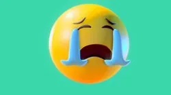Crying Yellow Ball Emoticon Emoji or Smiley