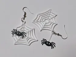 Halloween Dangling Spider Web Earrings
