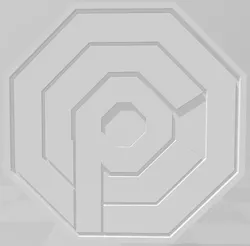 Home Decorations & Ornaments STL indir - GEMAKKELIJK TE PRINTEN, ROBOCOP, OCP-LOGO, MUURKUNST, BORD - Cornerstone3D