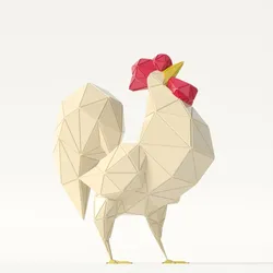 rooster polygonal papercraft
