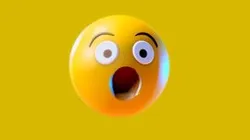 Suprised or Amazed Yellow Ball Emoji or Smiley