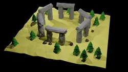 viking stonehenge low-poly