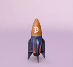 Bitcoin designed rocket ready to take off 3D print model