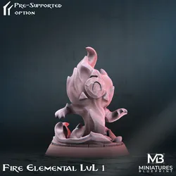 Characters & Creatures STL indir - Vuurelement LvL 1 - Miniatures Blueprint