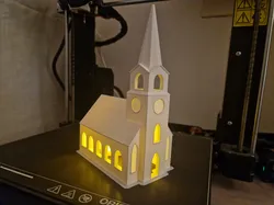 Christmas village church light