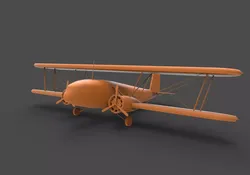 Curtiss-Wright orange biplane 3D print model