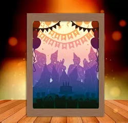 Home Decorations & Ornaments STL Download - Happy Birthday shadow boxby tecnoculebras