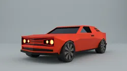 low-poly car prototype dodge challenger game ready low-poly