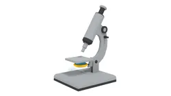 low poly cartoon microscope