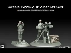 Swedish WW2 Anti Aircraft Gun Team 3D print model