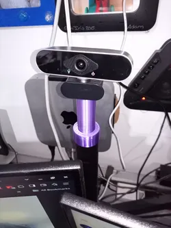 web cam mount on Dual Monitor Stand