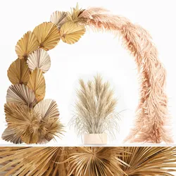 wedding arch made of dry reeds and palm leaves for decor 1062