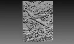 WW2 Spitfire 3D Relief STL Battle of Britain Fighter Plane CNC 3D print model