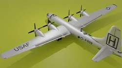 b 29 superfortress silver paintjob low-poly
