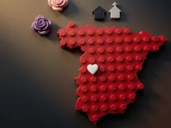 Imán de ladrillo de España con corazón móvil - Modelo de impresión 3D gratuito