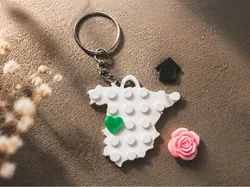 Llavero de ladrillo de bloque de España con corazón - Modelo de impresión 3D gratuito
