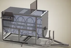 Ribbon Blender with trailer chassis (Mezcladora de granos con chasis de remolque)