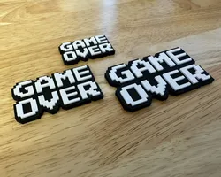 8-Bit Game Over - Fridge Magnet (Hot-Swap, Multi-Color) | Decoration For Whiteboard, Refrigerator, Locker, Cabinet | Home & Kitchen Essential, Classroom Office Supplies |