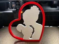 Corazon mama niña 2 colores - Modelo de impresión 3D gratuito