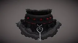 Female Key Pendant Lace Collar Necklace