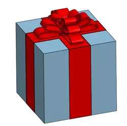 Multicolor Christmas Present Box with Bow